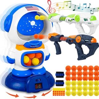 Space Robot Shooting Toys, Target Shooting Games for Kids with 2 Air Toy Guns, LCD Score Record, Sound, Electronic Target, Gifts Toys for Age 5 6 7 8 9 10+ Year Old Boys Girls