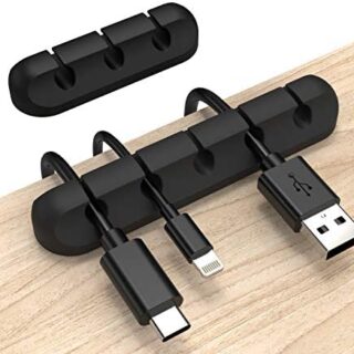 INCHOR Cord Organizer, Cable Clips Cord Holder, Cable Management USB Cable Power Wire Cord Clips, 2 Packs Cable Organizers for Car Home and Office (5, 3 Slots)